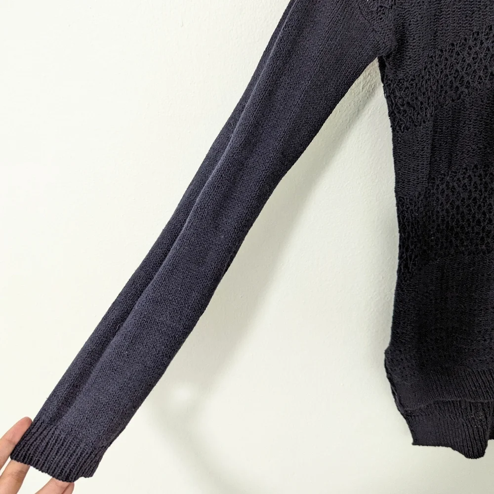 Helmut Helmut Lang Muted Web Pullover Sweater Open Knit Wool Blend Blue Small S